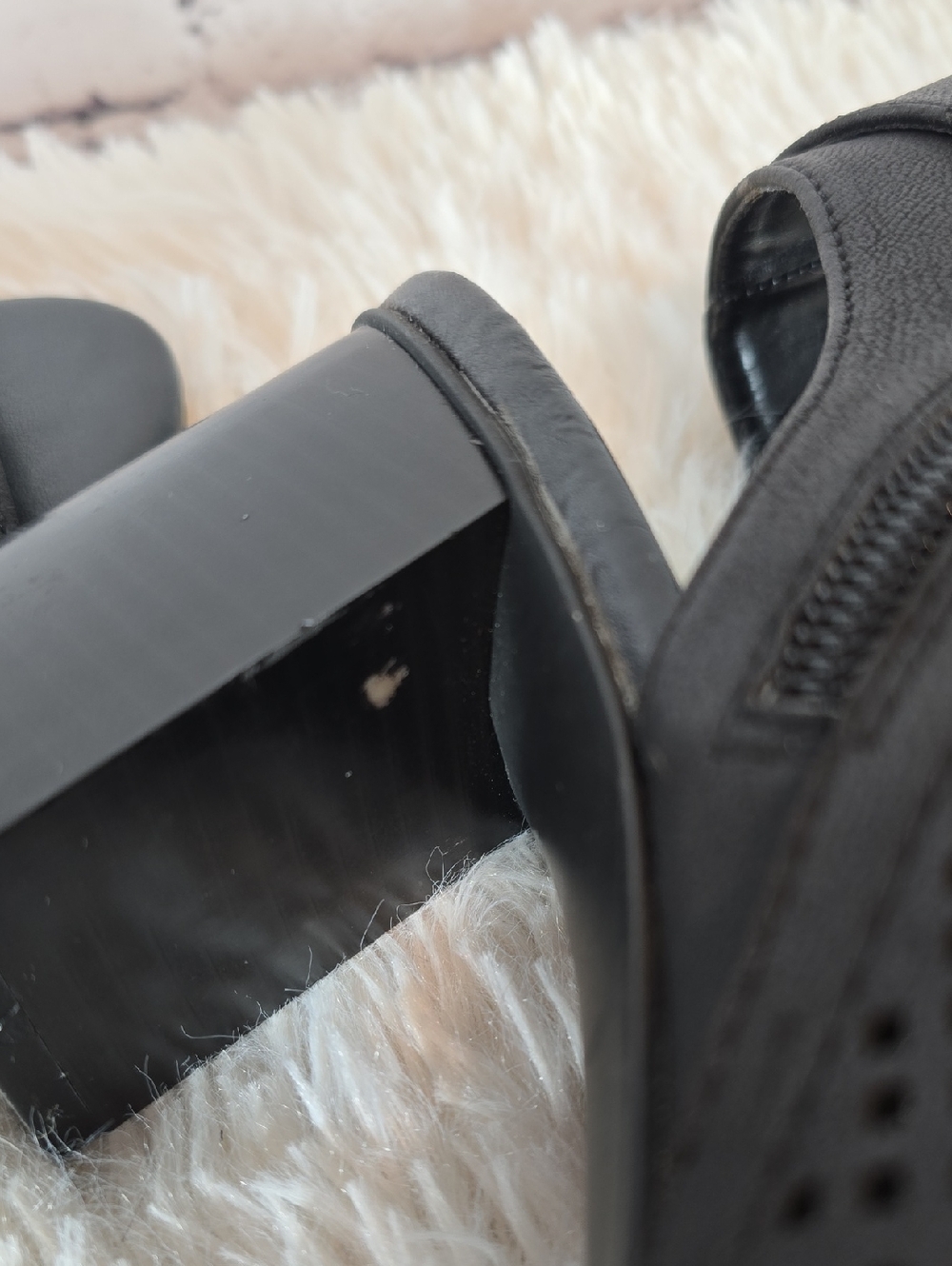 A.N.A. A New Approach 'Trout' Black Perforated Block Heel Sandals Size 8.5 - Picture 12 of 16